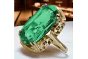 Ring Vintage style Emerald 14K Yellow gold vrc038y
